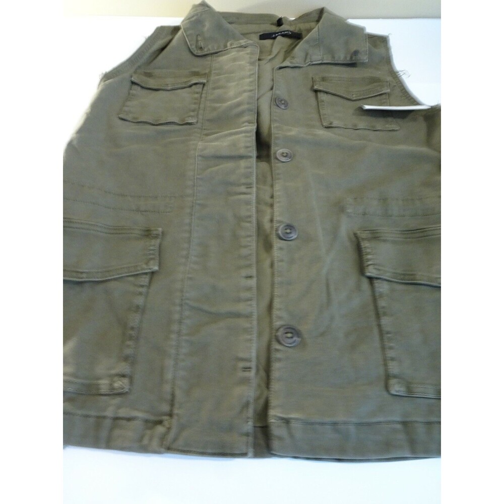 J Brand Women's Distress Trooper Vest Jacket Olive Sz S NWOT 248.00 - Picture 7 of 9